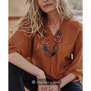 J. Jill Tweed Double V Sweater Size L. New with tags.